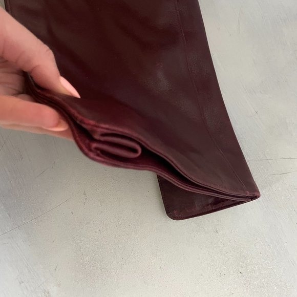 Christian Dior Vintage Red Leather Clutch With Gold Tone Hardware - Picture 8 of 10